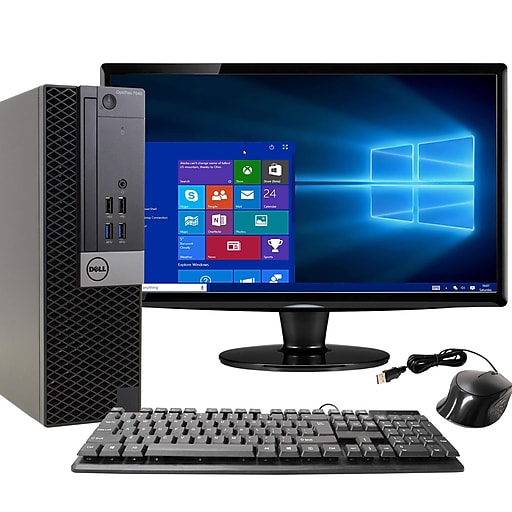 Dell OptiPlex 7040 Refurbished Desktop Computer with 22" LCD Monitor, Intel i5, 8GB RAM, 240GB SSD