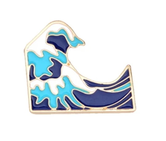 Blue Waves Enamel Pin | Ocean Lover Gift Nature Outdoors Adventure Lapel