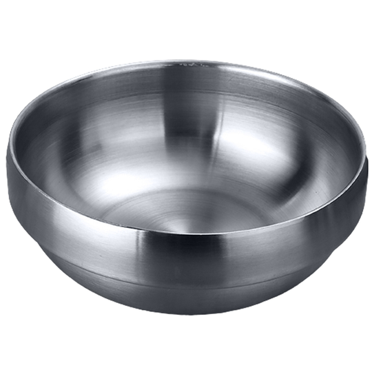 LAN Stainless Steel Heat Insulated Round Rice Soup Bowl Kitchen Dining Tableware - silver, 14cm