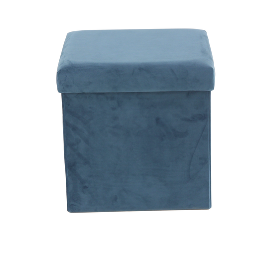 Grayson Lane Modern Turquoise Polyester/Polyester Blend Square Integrated Storage Ottoman | 53730