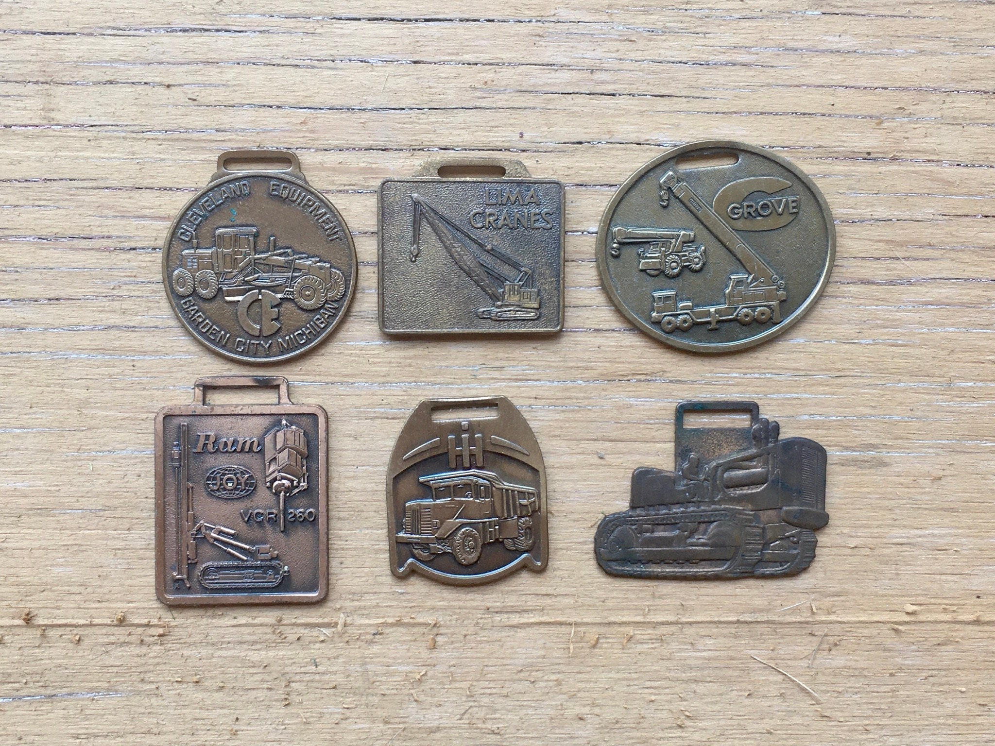 Choice Watch Fob Cleveland Equipment, Lima, Grove, Ram, International Harvester, Allis Chalmers Crane Bulldozer Vintage Key Keychain T