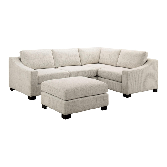 Cream Slope Arm Hayes 5 Piece Modular Sectional Sofa by World Market