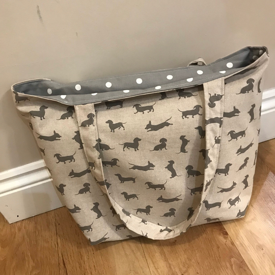 Dachshund Large Tote Bag, Shopping Bag, Shoulder Day Overnight Shopper