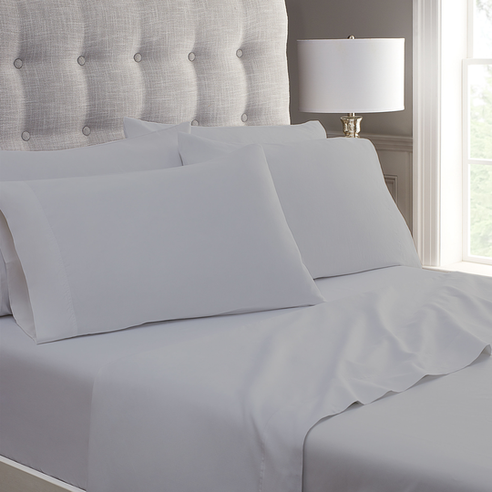allen + roth Queen 800-Thread Count Cotton Polyester Blend Gray Bed Sheet | JJ-ICSSQ12
