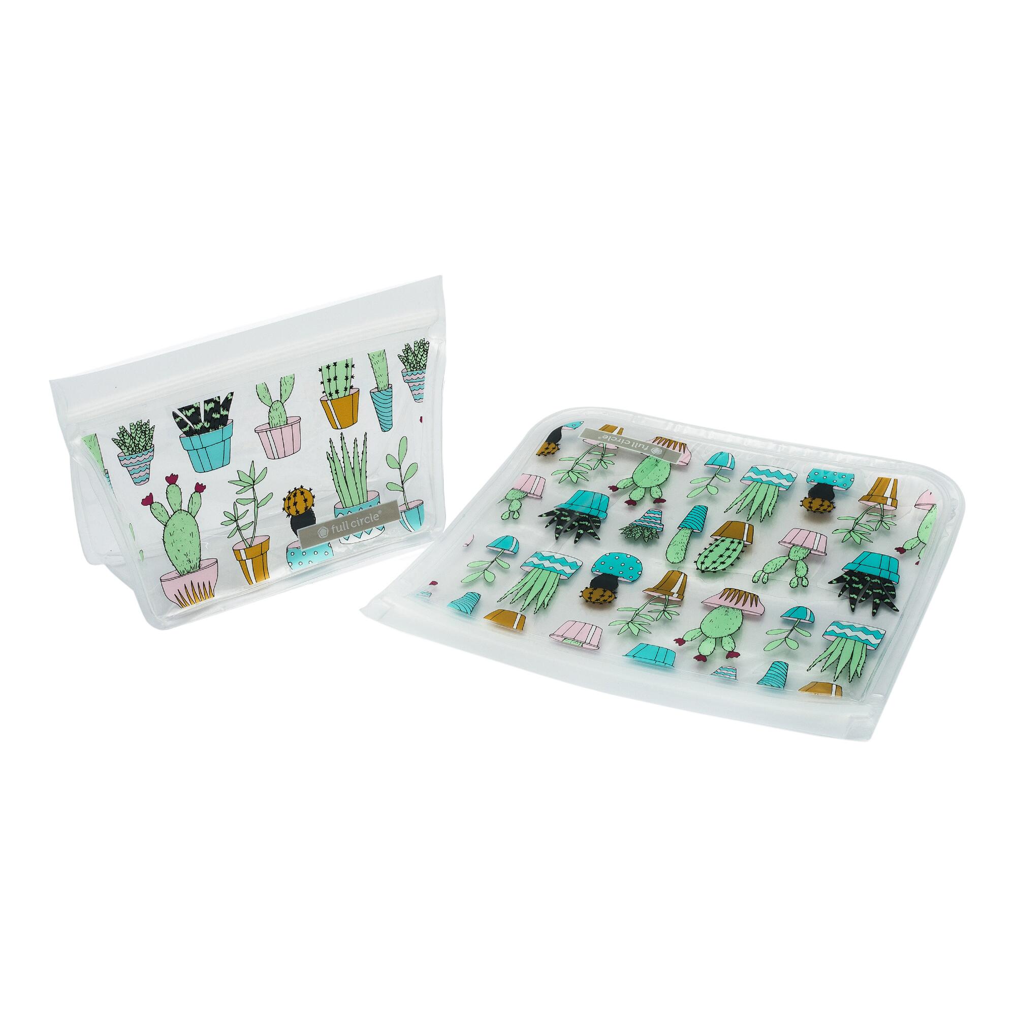 Full Circle Cactus Party Ziptuck Reusable Lunch Bags 2 Pack: Multi - Plastic by World Market