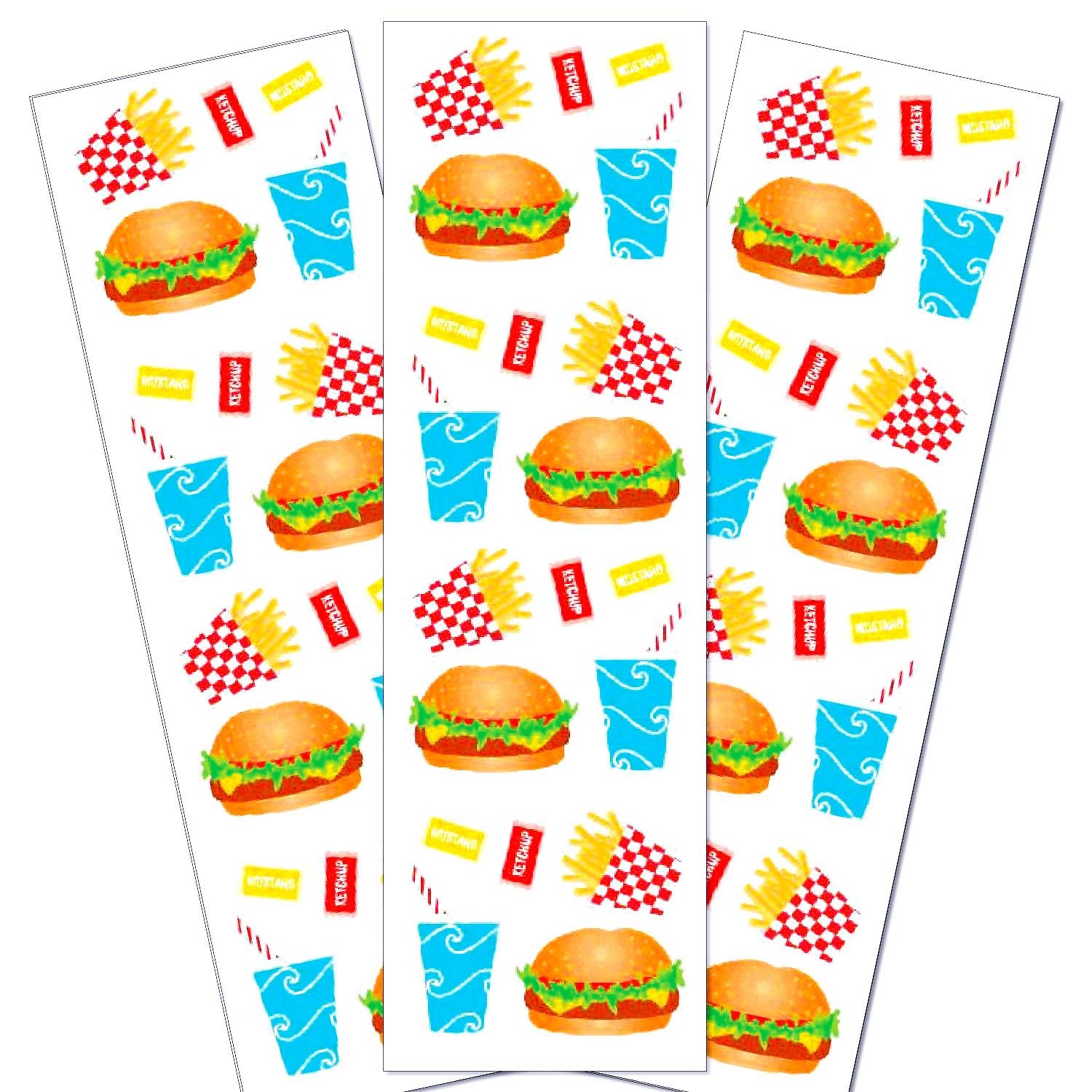 Mrs. Grossman's Burger & Fries Stickers, 60 Barbecue, Fast Food, Happy Meal, 4Th Of July Picnic