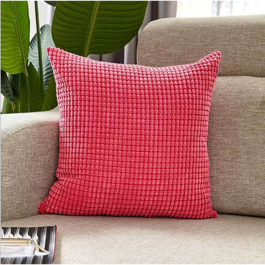 Cable-knit Polyester Blend soft hand feeling Pillow Covers (Two Pillow Covers) (Without Inserts) - pink
