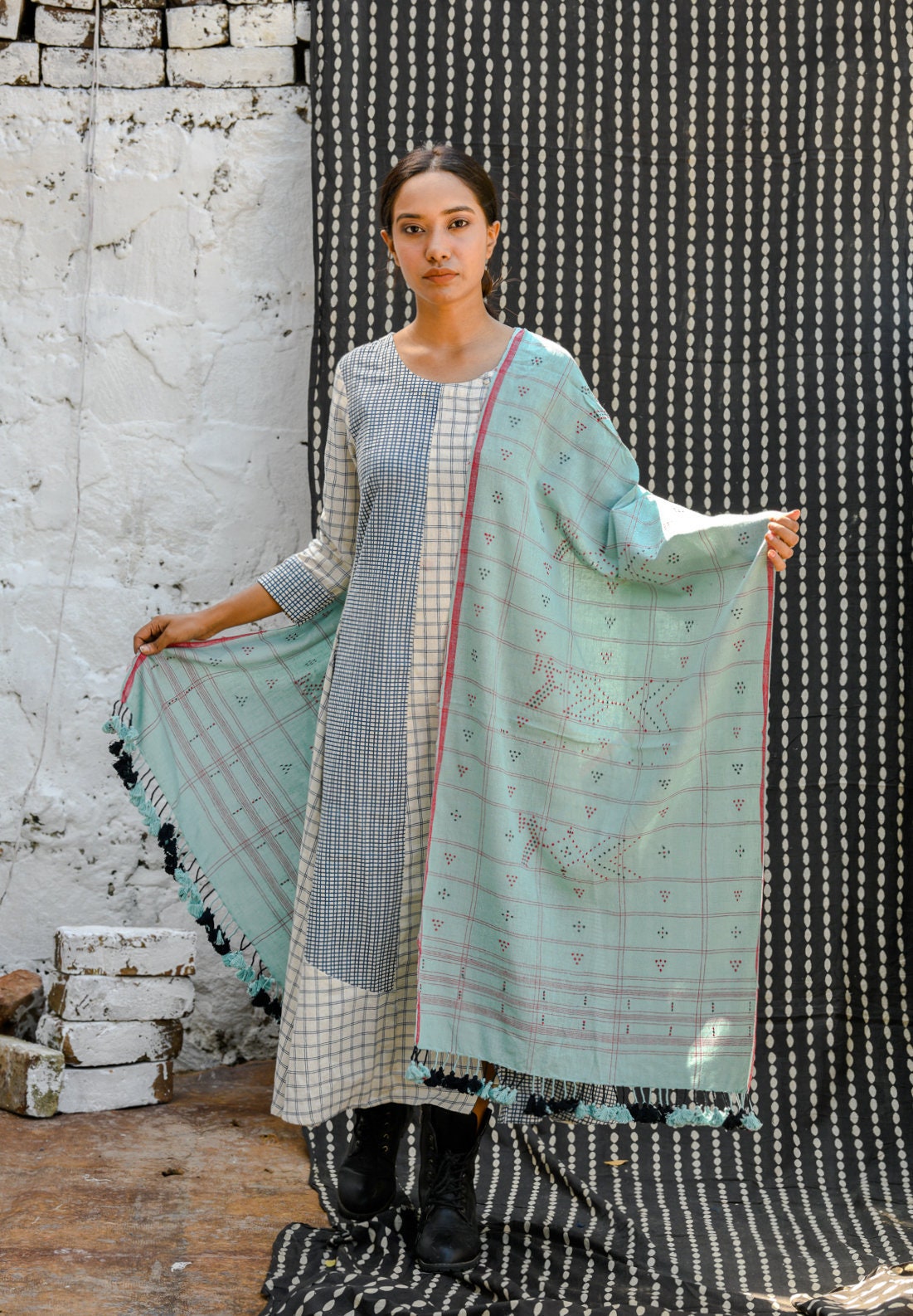 The Handwoven Dream | Traditional Organic Cotton Tangaliya Scarf
