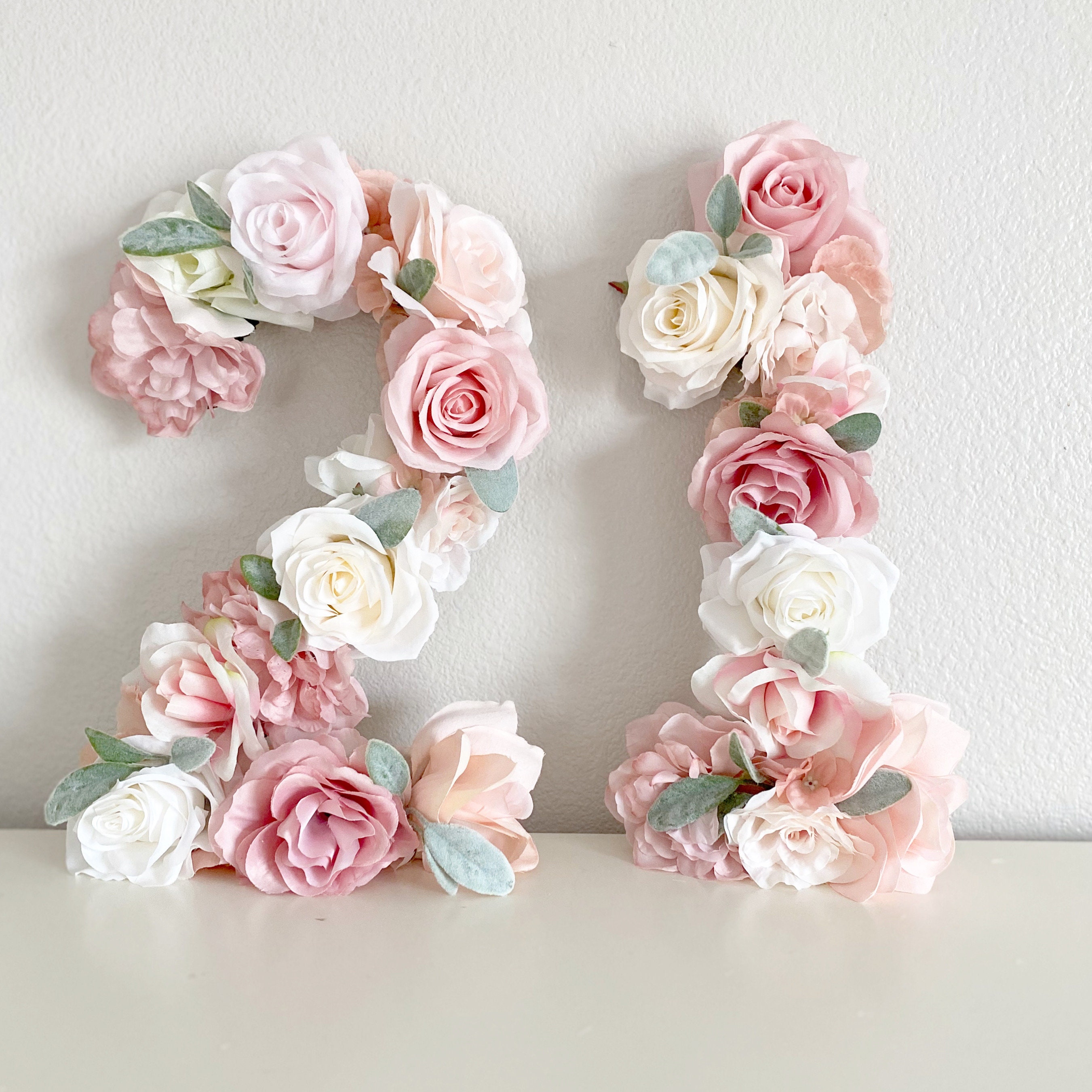 Large Floral Number, 21st Birthday Decoration, Girl Decor, Boho Anniversary Gift