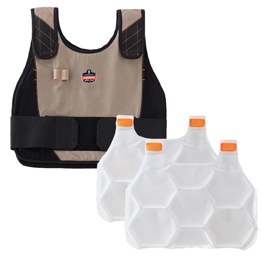 Ergodyne Khaki Modacrylic Cotton Blend Cooling Vest in Off-White | 12200