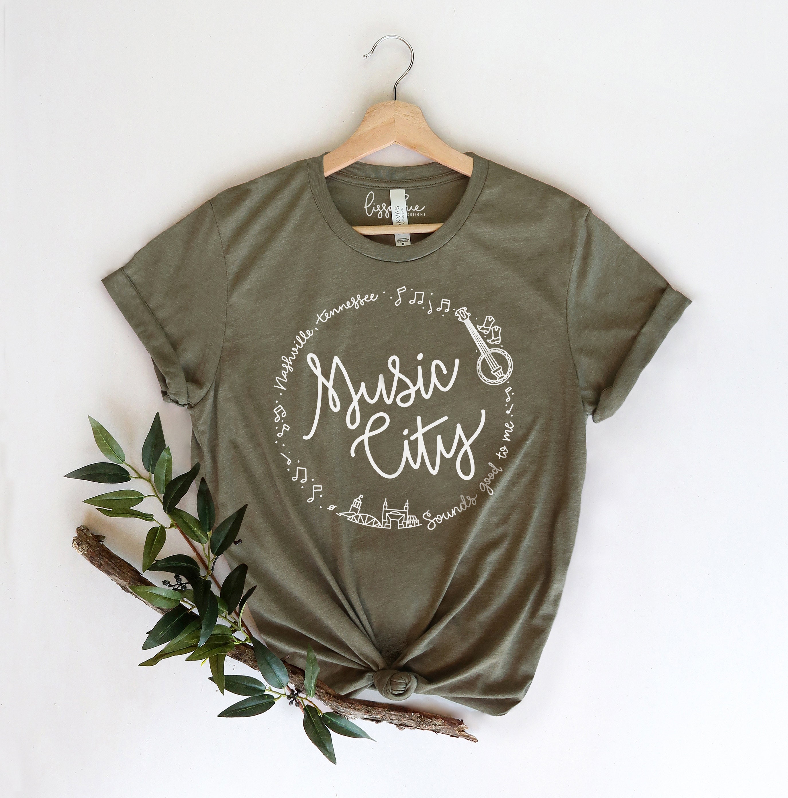 Nashville Music City Tee - Olive Tri-Blend Tee"