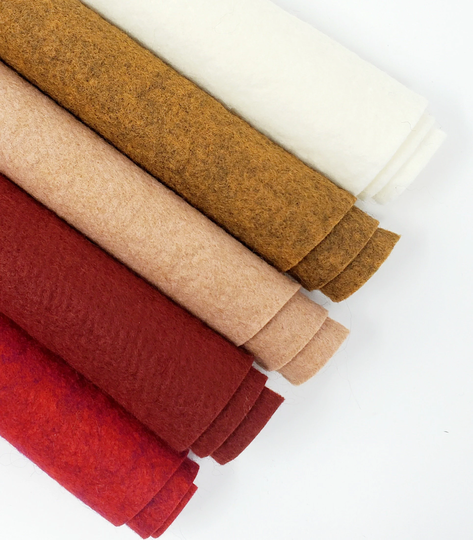 Hand Washed Merino Wool Blend Felt 5 Sheets 9"x12" Collection Sweet Harvest