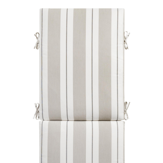 Sunbrella Linen Stripe Outdoor Patio Chaise Lounge Cushion: Multi/Natural - Acrylic by World Market