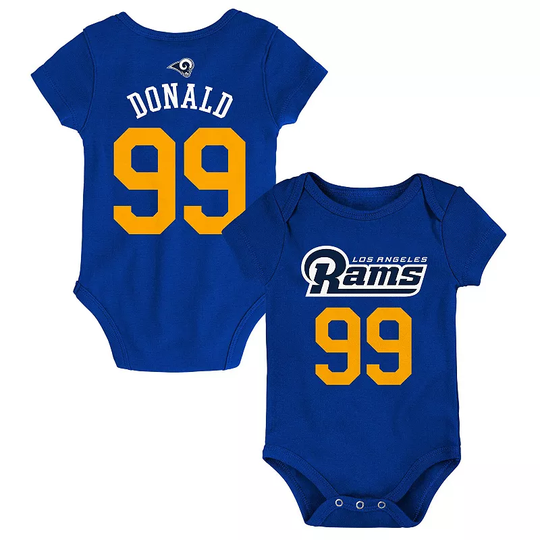 Newborn & Infant Aaron Donald Royal Los Angeles Rams Mainliner Name & Number Bodysuit, Infant Unisex, Size: 6-9 Months, Blue