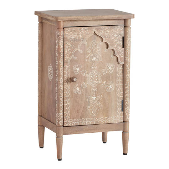CRAFT Hand Painted Mehndi Wood Kyrie Storage Cabinet: Brown by World Market