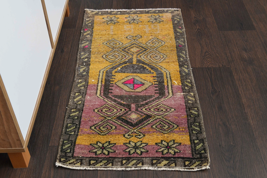 1.6x3.1 Ft Turkish Door Mat, Bath Bathroom Rug, Kitchen Throw Carpet, Front Vintage Mini 2x3 Doormat, Boho Decor, Desk Mat