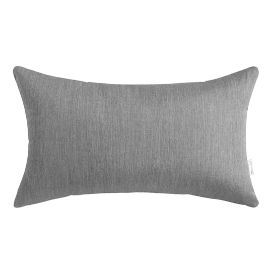 Sunbrella Slate Gray Cast Outdoor Patio Lumbar Pillow: Blue - Acrylic by World Market
