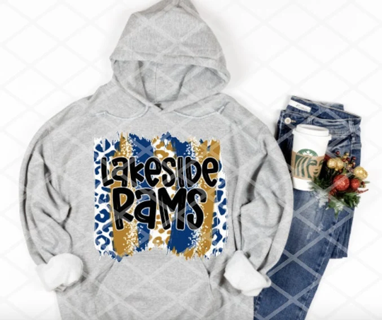 Rams Brushstroke, School Spirit, Ready To Press, Sublimation Transfer