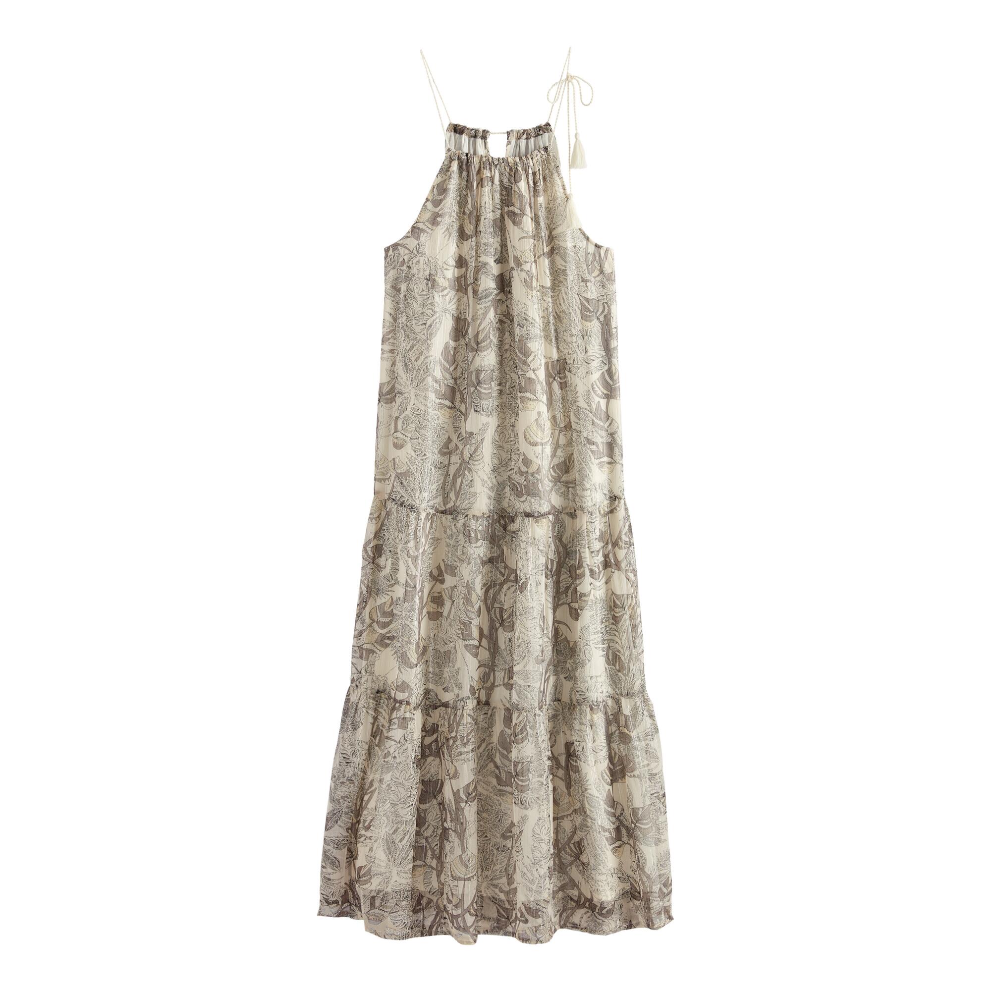 Black And White Floral Estrella Halter Dress: Black/White - Small by World Market