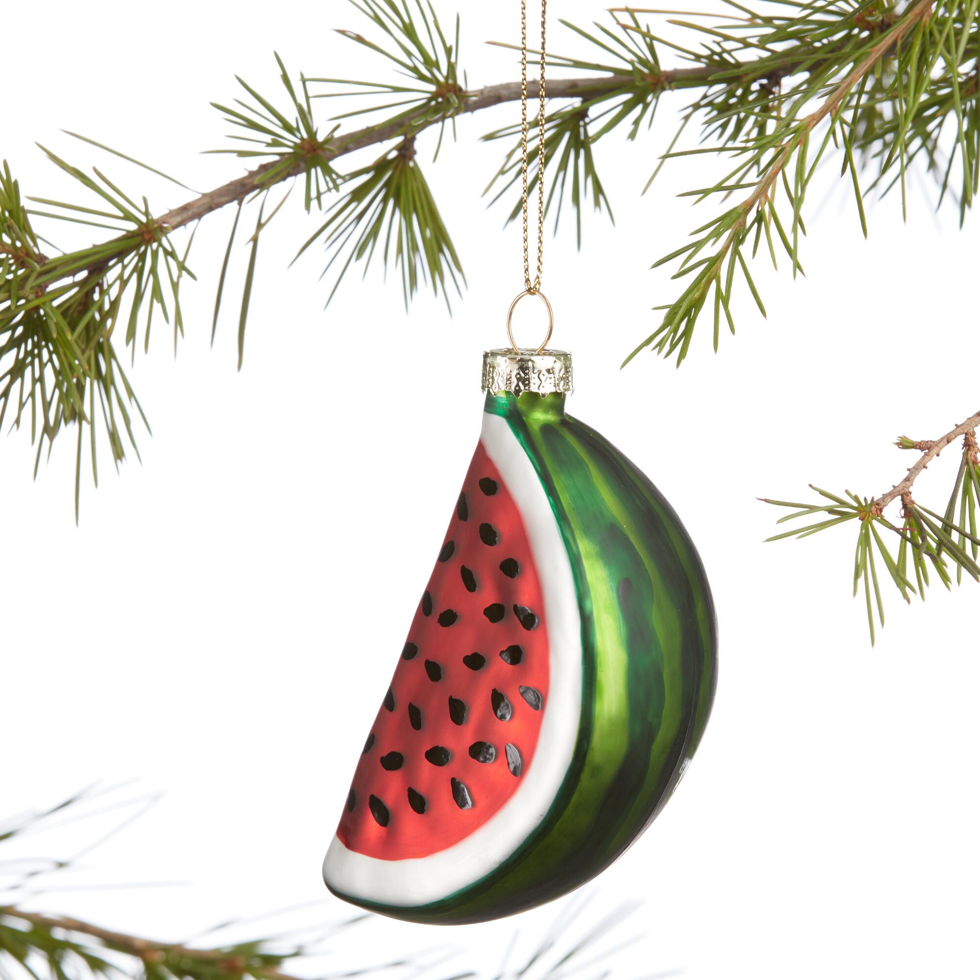 Glass Watermelon Ornament: Multi by World Market