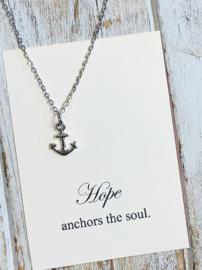 Anchor Necklace Hope Necklace Anchors The Soul Encouragement Gift Tiny Petite Anchor Charm Stainless Steel