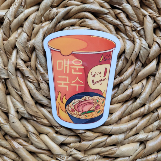 Korean Snacks, Food Stickers, Ramen Cup, Shrimp Chips, Soju Sticker, Tumbler Decal, Laptop Kawaii K-Pop