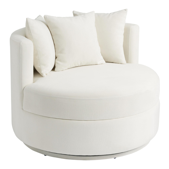 Oversized Rico Upholstered Swivel Chair by World Market