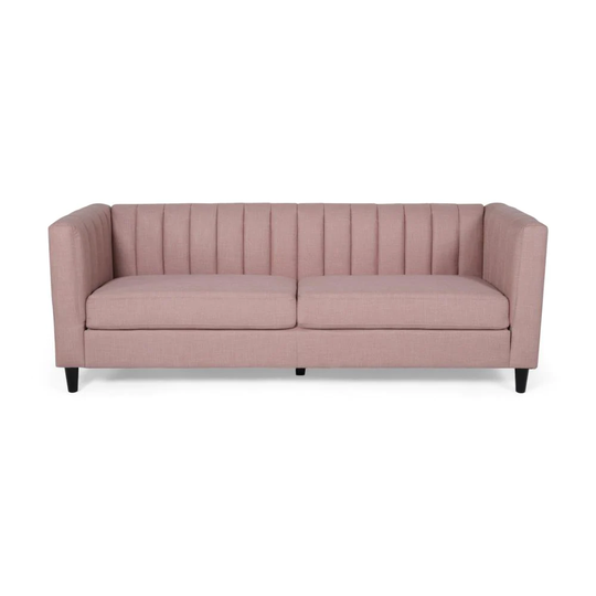 Best Selling Home Decor Humboldt Modern Dusty Rose and Dark Brown Polyester/Blend Sofa in Pink | 312156
