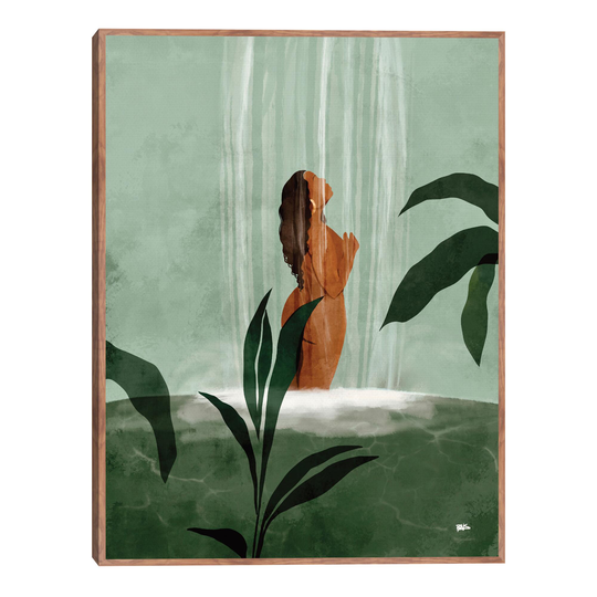 Rain On Me By Bria Nicole Framed Canvas Wall Art: Green - Medium by World Market