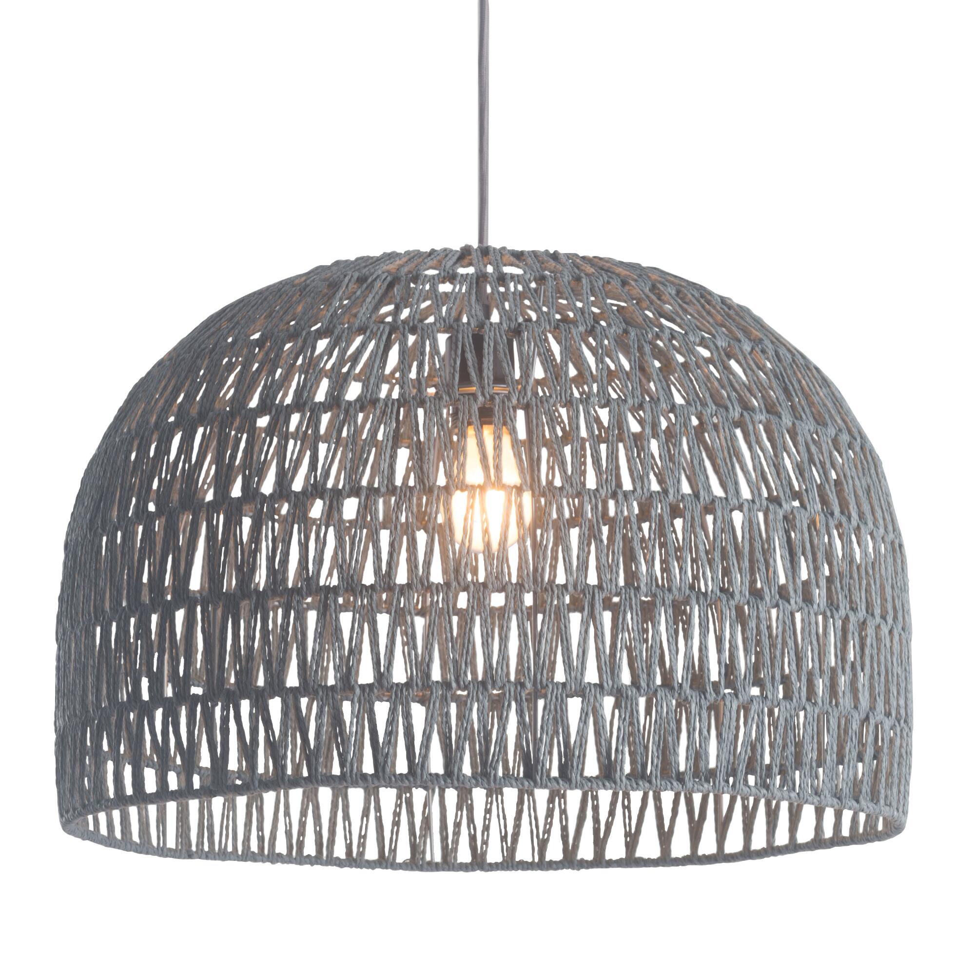 Gray Zigzag Open Weave Dome Laurel Pendant Lamp by World Market