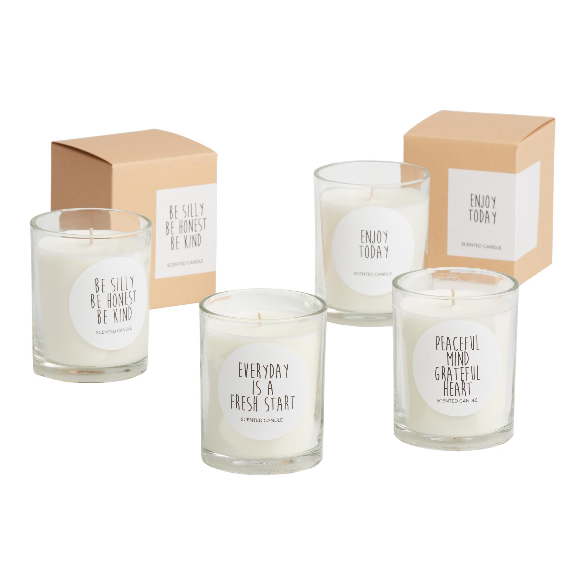 Uplifting Sentiments Boxed Filled Jar Candle: White/Natural - Scented Wax by World Market
