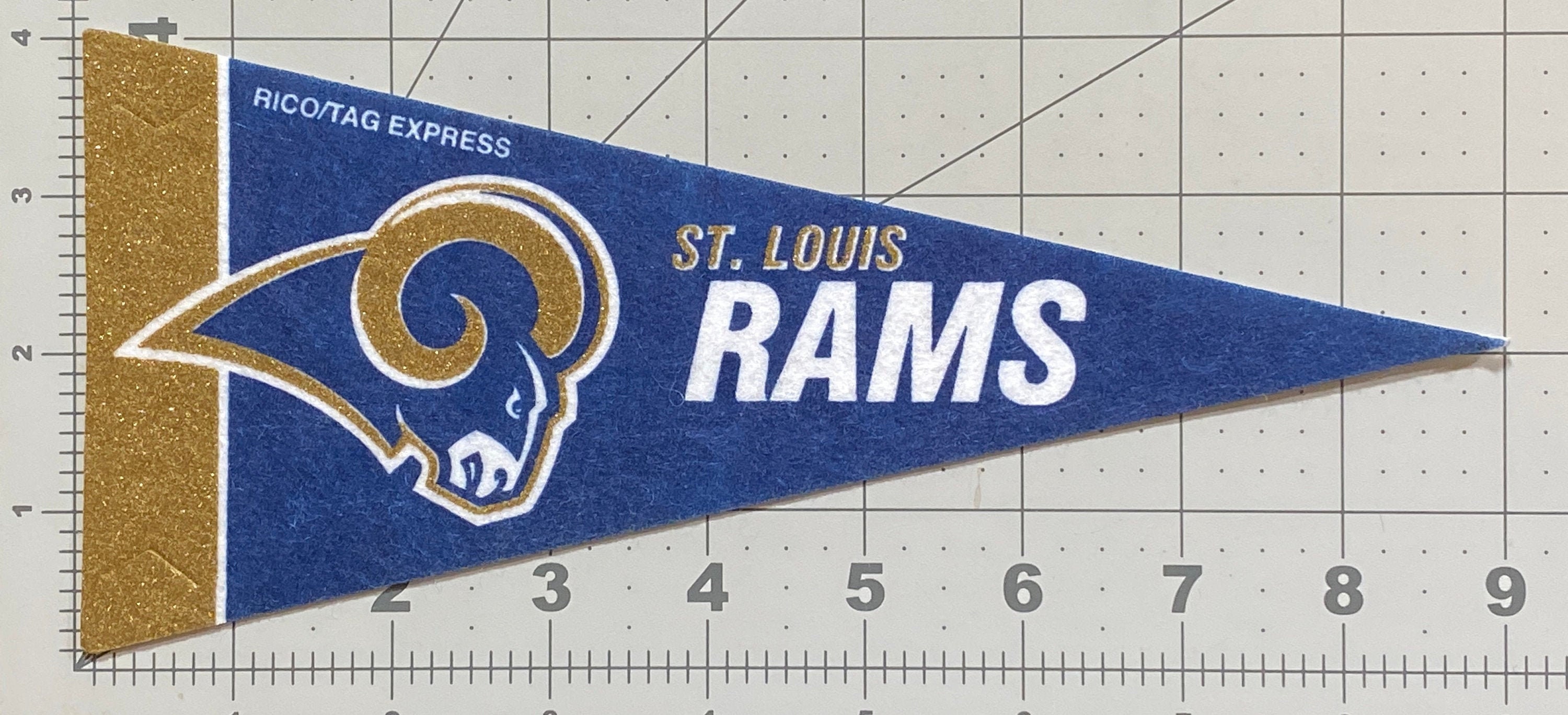 st. Louis Rams - Vintage Pennant Mini, Flag, Pendant, Souvenir, Childhood Memory, Gift