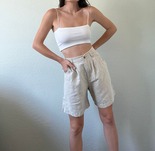 Waist 29 Vintage Linen Blend Shorts