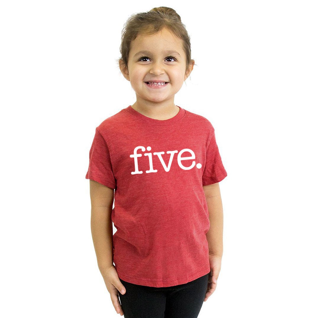 Fifth 5Th Birthday "Five' Tri Blend Toddler Kids T-Shirt