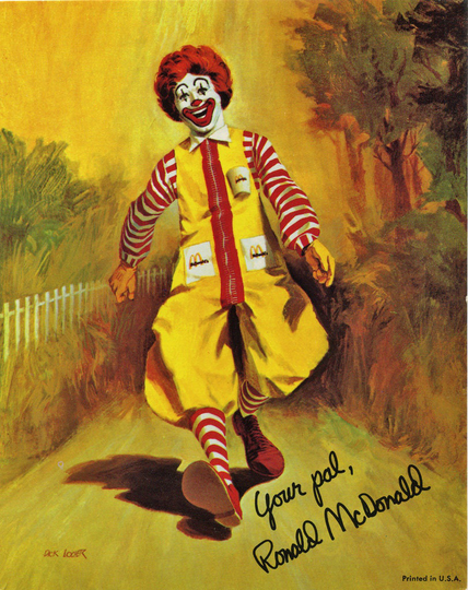Ronald Mcdonald Clown Photo Print 14 X 11"