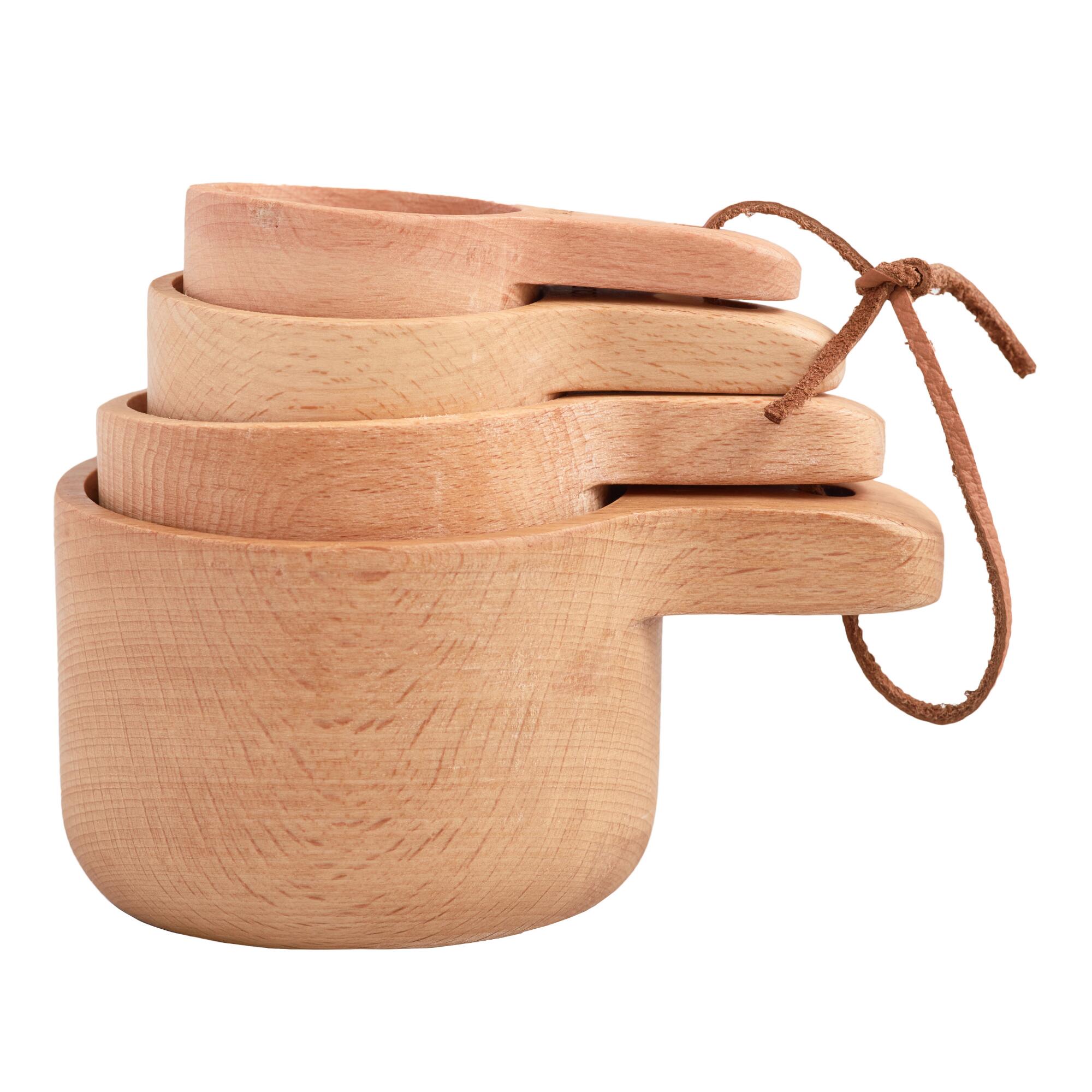Natural Wood Nesting Measuring Cup Set by World Market