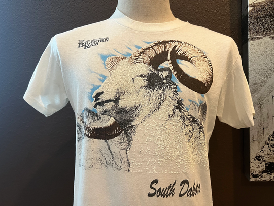 Vintage 80's Bighorn Ram South Dakota White T Shirt Size M