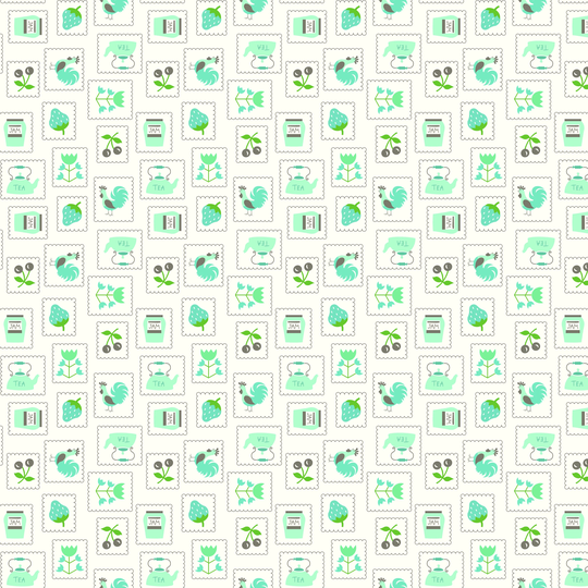 Cook Book Stamps Fabric By Lori Holt Of Bee in My Bonnet For Riley Blake Designs