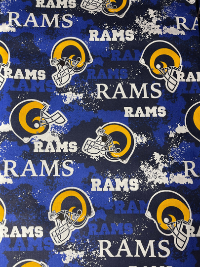 Los Angeles Rams Cotton Fabric 18" X 21" Fat Quarter