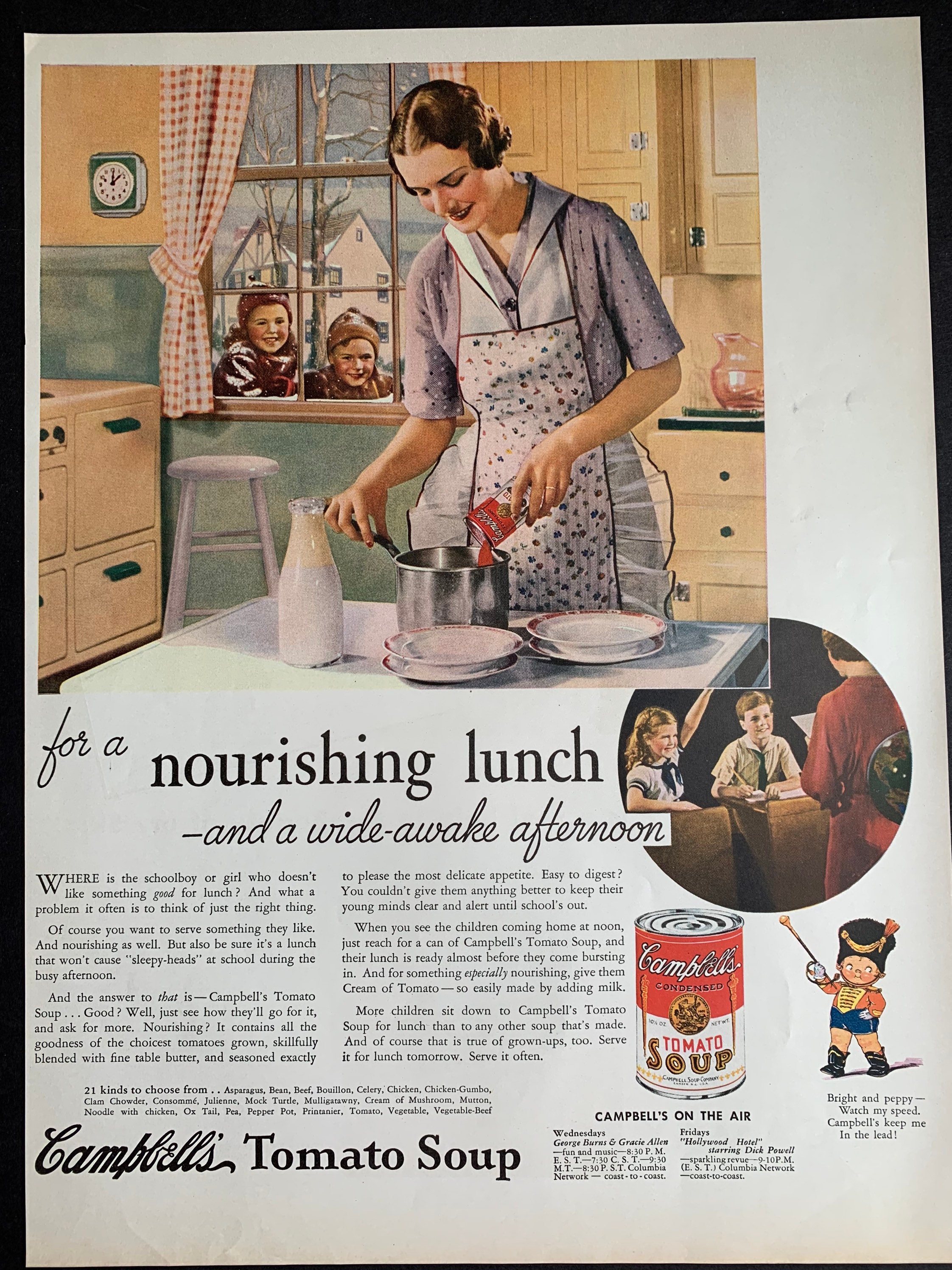 Vintage 1936 Campbell's Tomato Soup Print Ad