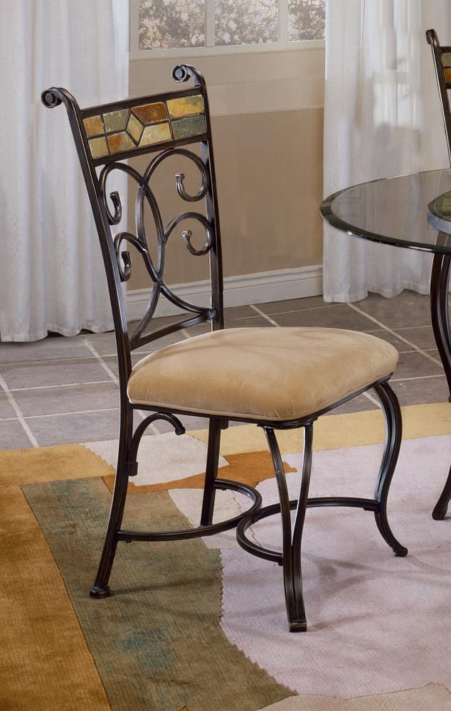 Hillsdale Furniture Set of 2 Pompei Casual Polyester/Polyester Blend Upholstered Dining Side Chair (Metal Frame) in Black | 4442-802