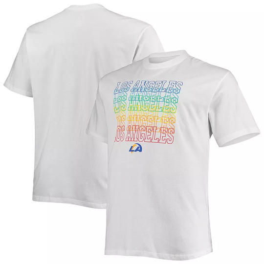 Men's Fanatics Branded White Los Angeles Rams Big & Tall City Pride T-Shirt, Size: XLT