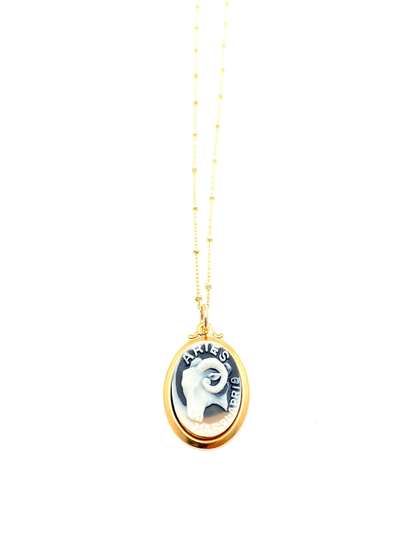 Vintage Aries Charm, Zodiac Necklace Boho Hippie Necklace, Astrology Jewelry, Unique Horoscope Aires Ram Gift