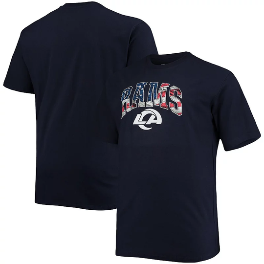 Men's Fanatics Branded Navy Los Angeles Rams Big & Tall 4th of July Banner Wave T-Shirt, Size: 5XB, Blue