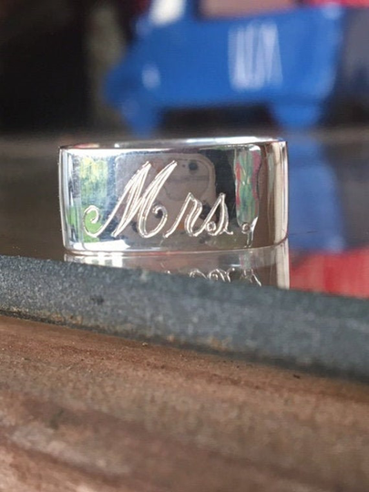 Sterling Silver Mrs. Band Wedding Ring Engraved Personalized Jewelry Sterling