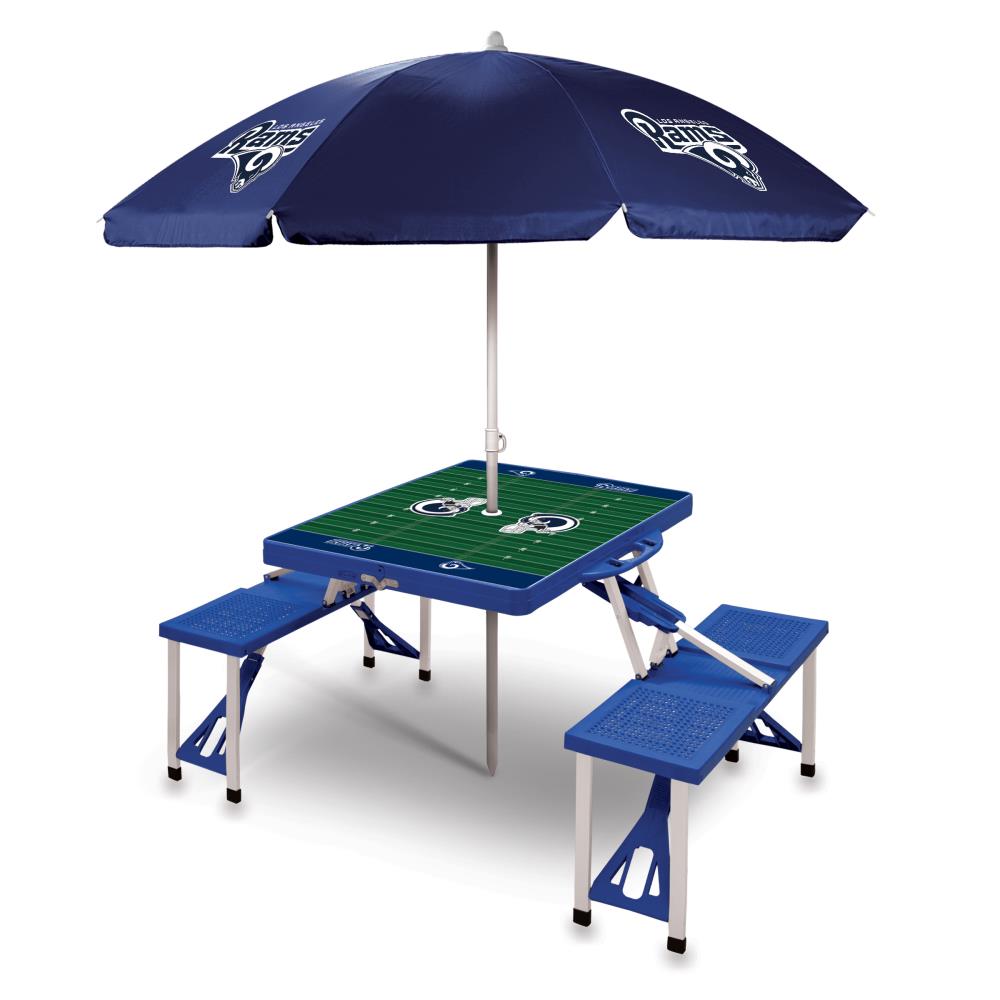 Picnic Time Los Angeles Rams 54-in Blue Plastic Rectangle Folding Picnic Table | 811-02-139-335-2
