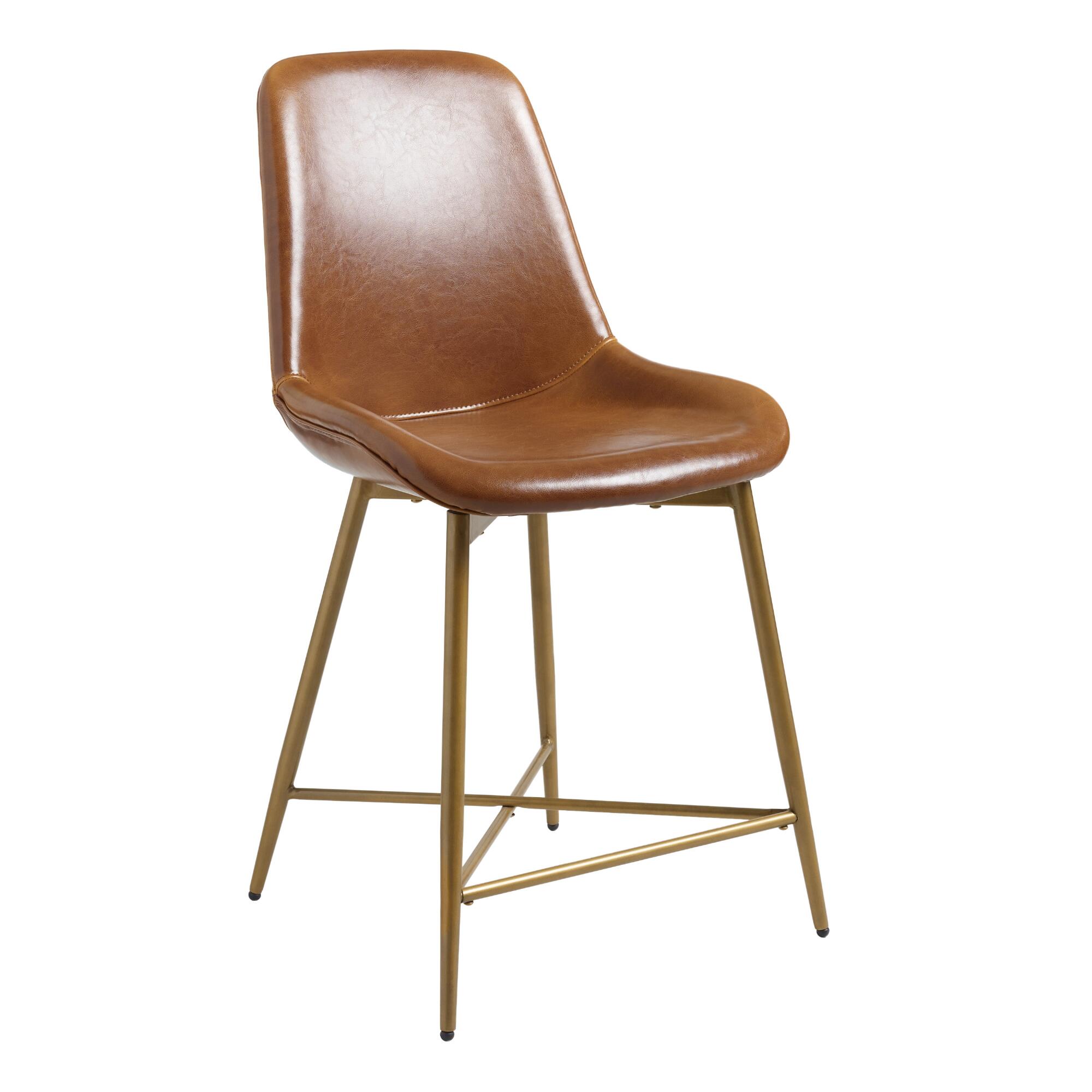 Bi Cast Leather Molded Tyler Counter Stool: Red by World Market