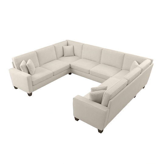 Bush Furniture Stockton Modern Cream Herringbone Fabric Polyester/Blend Sectional in Off-White | SNY123SCRH-03K