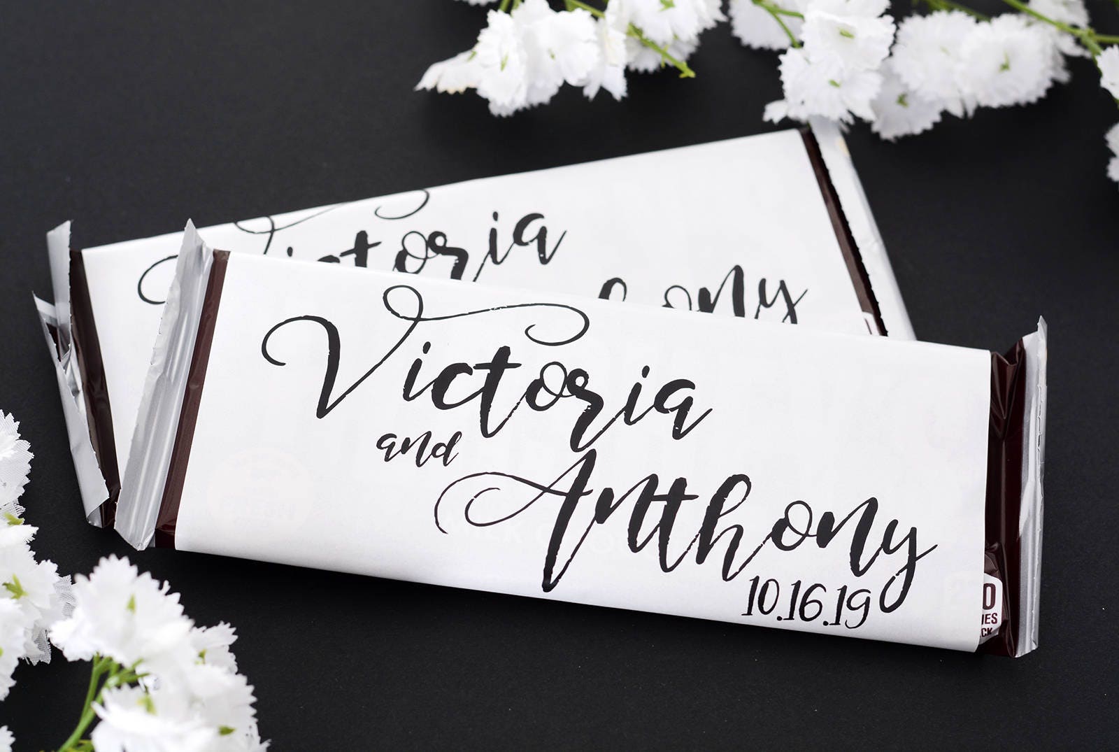 Wedding Candy Wrappers - 25 Chocolate Bar Wrappers Labels Stickers For Weddings Calligraphy #wdihb-269