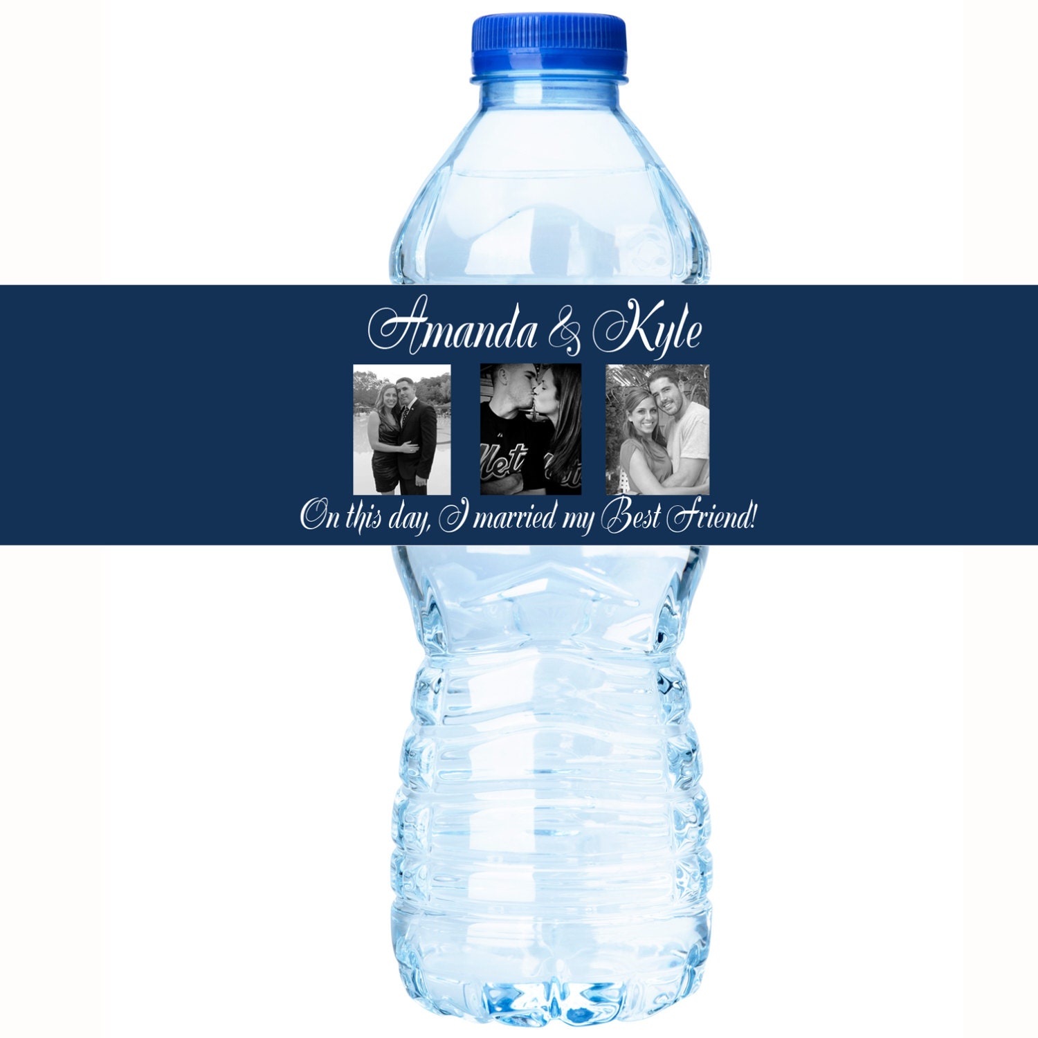 30 Photo Wedding Water Bottle Labels - Wedding Labels Photo Bottle Decor Favor